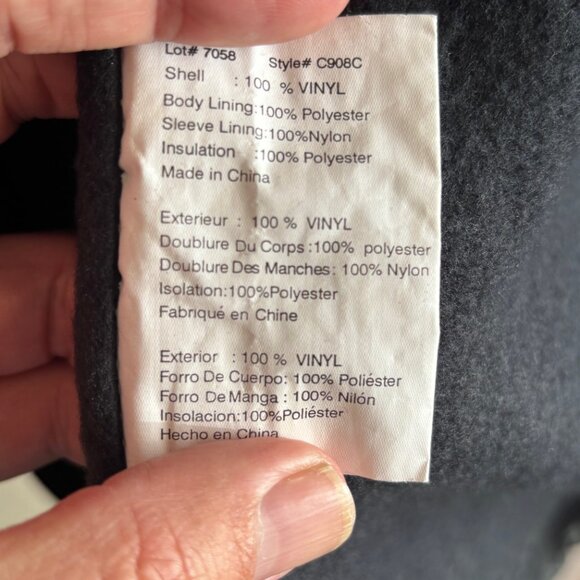 Vintage Wippette Rainthings Black Vinyl Lined Hooded Raincoat Size Large L Mens - Picture 8 of 8